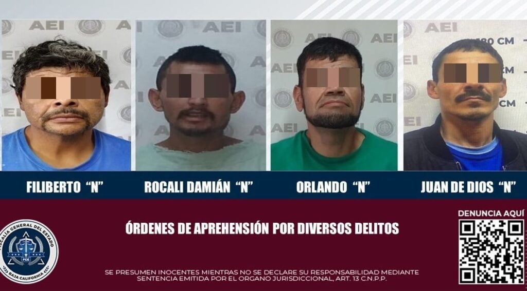 Agentes de la FGE capturaron a cuatro sujetos que contaban con orden de ...