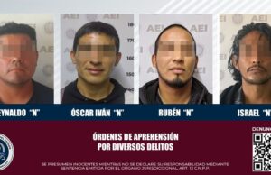 Captura FGE a cuatro sujetos buscados por diversos delitos en Ensenada