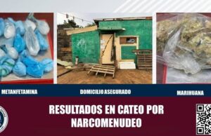 Incauta FGE cristal y marihuana tras cateo en predio de la colonia Popular 89
