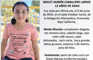 Desaparece niña de 13 años en el ejido Esteban Cantú, al sur de Ensenada