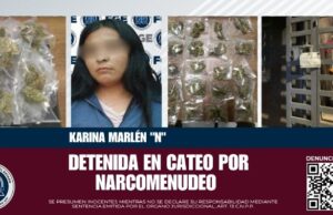 Detiene FGE a mujer por narcomenudeo tras cateo en Valle de Chapultepec