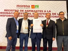 Unidad, orden y mano dura, promete Castro Trenti en su registro como aspirante a la coordinación estatal de Morena