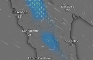 Pronostican probabilidad de chubascos y actividad eléctrica en Baja California