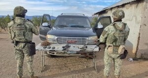 Aseguran armamento y vehículos en ejido de Ensenada