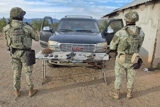 Aseguran armamento y vehículos en ejido de Ensenada
