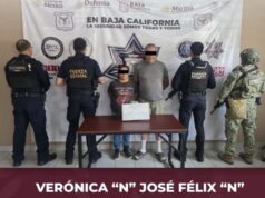 Detienen a pareja con un arma de fuego en Maneadero