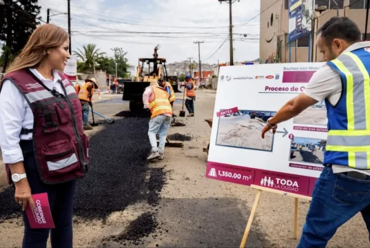 Impulsa Claudia Agatón obras de infraestructura social, vial y deportiva para Ensenada